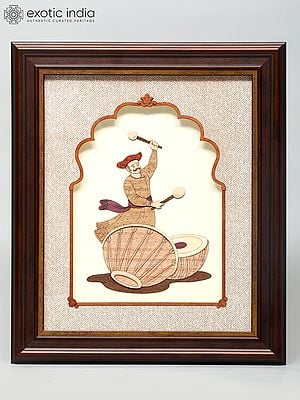 13" Nagada - Traditional Indian Drum | Wood Frame | Wall Hanging