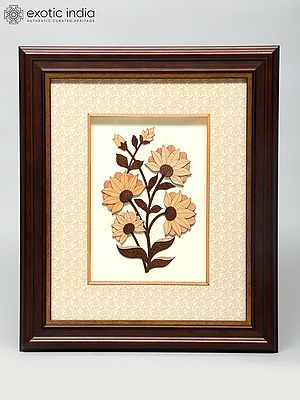 13" Flowers Design Wood Frame | Wall Hanging | Home Decor