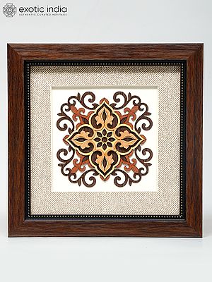 8" Floral Design Wood Frame | Wall Hanging | Home Decor