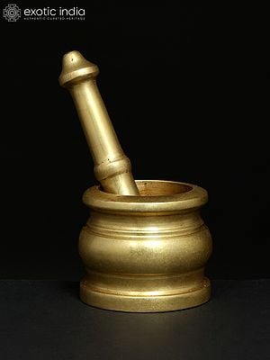 2" Small Mortar and Pestle Herb Grinder in Brass | Handmade | Made in India