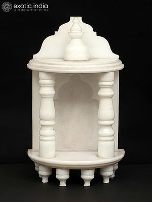 9" Small White Marble Temple | Wall Hanging