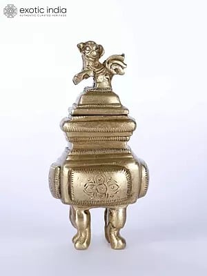 4" Designer Ink Pot in Brass