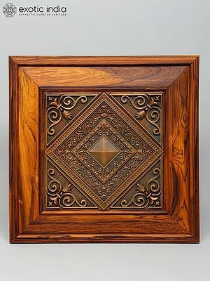26" Bronze Design Wood Carved Frame | Wall Hanging