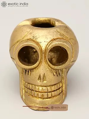Small Brass Advitiya Hollow Skull / Khopadi Open from Top | Home Decor Item