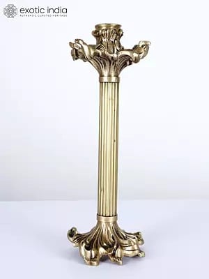 11" Designer Candle Holder in Brass