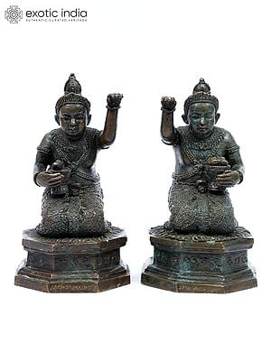 5" Kuman Thong | Thai Bronze Statues for Good Luck and Fortune