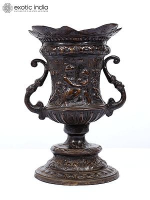 10" Designer Flower Vase in Brass | Table Decor