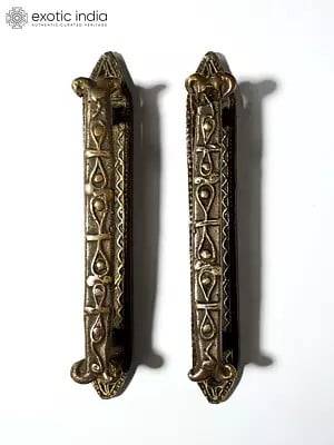 5" Art Nouveau Door Handles in Pair