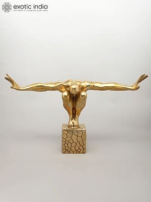 27" That One Breath Before The Dive - The Olympic Swimmer | Decorative Brass Statue | Home Decor