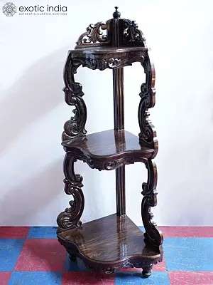 59" Handmade Wood Corner Table | Handmade Rosewood Home Decor Item