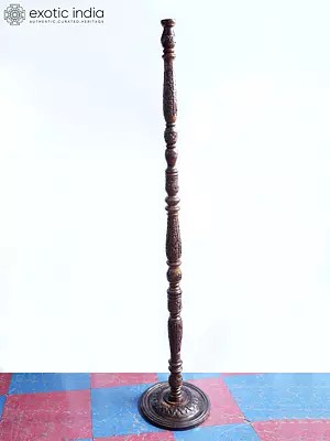 62" Floor Lamp Stand With Attractive Carving | Handmade Rosewood Home Decor Item