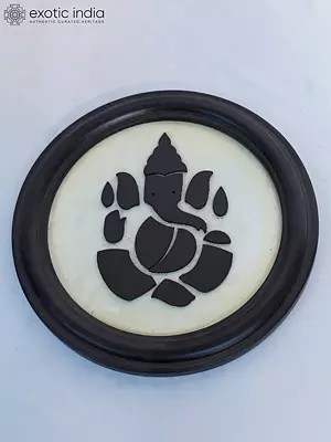 8" Ganesha Wood Plate For Wall | Handmade Rosewood Home Decor Item