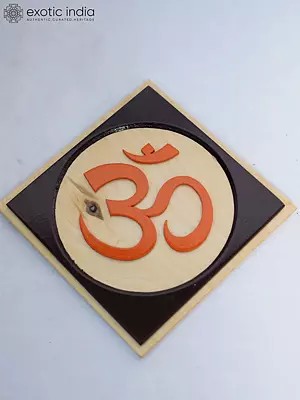 6" Aum Wood Plate For Home | Handmade Rosewood Home Decor Item