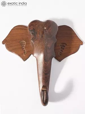 12" Small Elephant Head For Home Decor | Handmade Rosewood Figurine