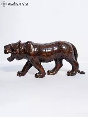 13" The Black Panther Statue In Wood | Handmade Rosewood Figurine