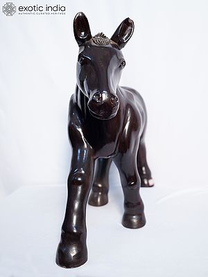 28" Walking Posture Horse Statue | Handmade Rosewood Figurine