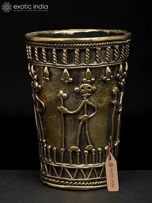 4" Brass Dhokra Art Glass | Handmade | Made In India