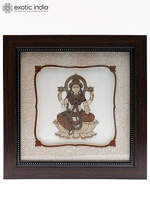 Goddess Lakshmi | Wood Carved Frame | Wall Hanging