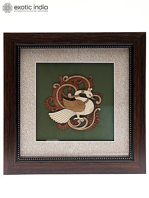 Beautiful Swan | Wood Carved Frame | Wall Hanging