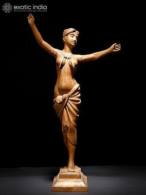 19" Dancing Beauty | Wood Carved Statue