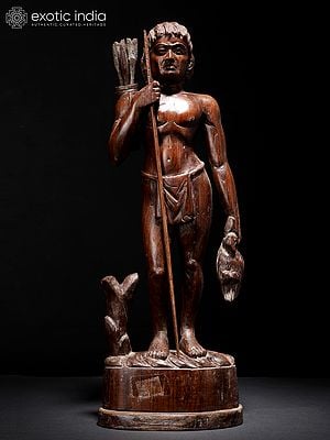 19" Hunter | Wood Carved Statue