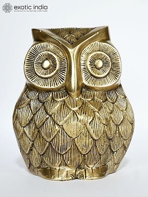 7" Brass Owl Statue | Table Decor