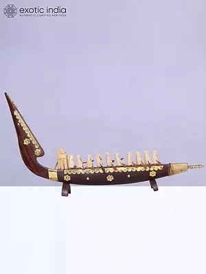 22" Kerala Wooden Decorative Boat | Handmade | Home & Living Item