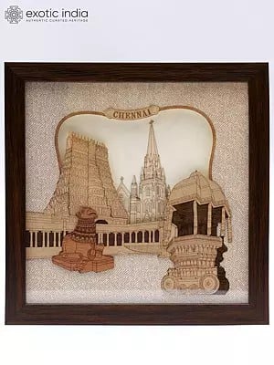 Monuments of Chennai | Wood Carved Frame | Wall Hanging