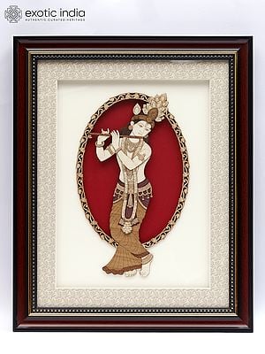 Murli Manoha Lord Krishna | Wood Carved Frame | Wall Hanging