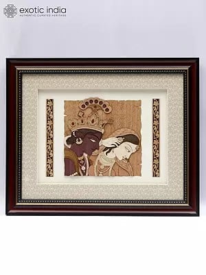 Radha Krishna Wall Hanging Frame in Wood