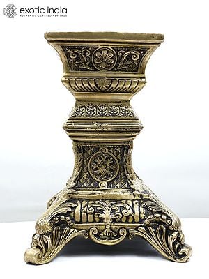 19" Designer Column Pedestal in Brass