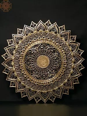 54" Large Size Mandala Wall Art in Brass