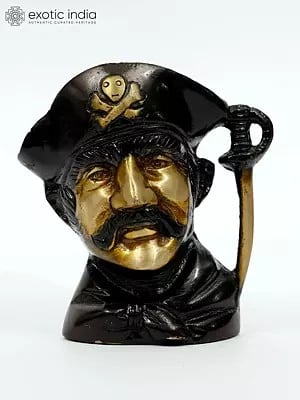 3" Pirate Figurine Brass Pen Stand | Table Decor