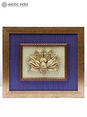 15" Wood Framed Lotus Flower | Wall Hanging