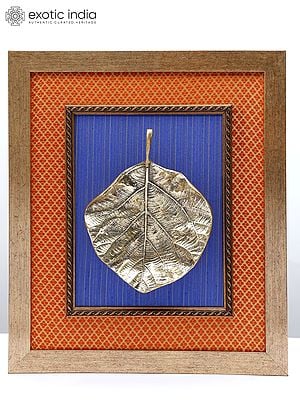 18" Wood Framed Leaf in Brass | Wall Decor