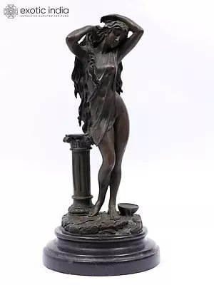 12" Charming Beauty | Renaissance Bronze Sculpture on Marble Base | Table Decor