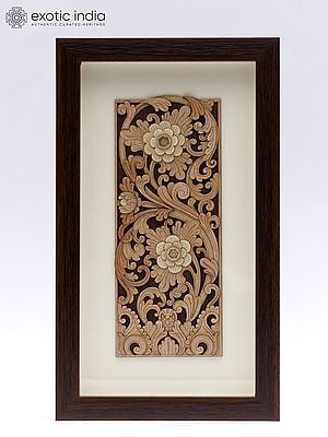 Flower Climber Design Wood Art with Frame | Wall Hanging