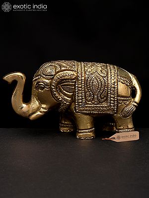 4" Small Elephant Figurine with Upraised Trunk | Table Decor Piece
