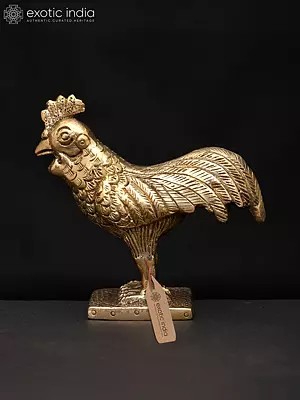4" Small Rooster Figurine | Brass Statue | Table Decor