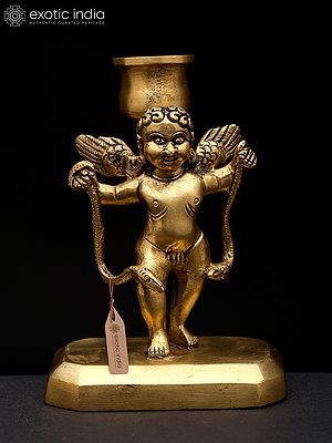 4" Small Flying Angel with Snakes Designer Tealight Candle Holder | Table Decor