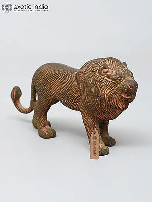 5" Small Decorative Lion Statue | Table Decor | Brass Statue