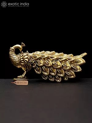 3" Small Superfine Peacock Figurine | Table Decor | Brass Statue