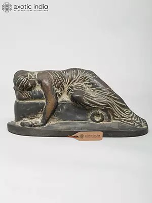 10" Art of Love and Loss - Reclining Woman by a Tomb | Brass Statue