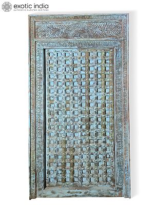 93" Traditional Large Hand Carved Old Wood Door