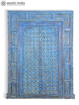 90" Large Size Vintage Style Hand Carved Main Wood Door