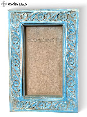 18" Vintage Hand Carved Floral Pattern Mirror Frame Made From Old Junglee Wood