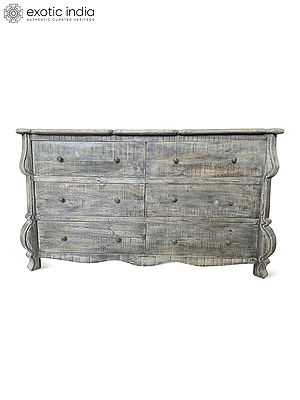 63" Vintage Design Handmade Mango Wood Multi Drawer Cabinet