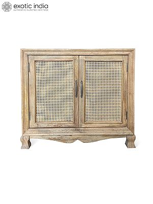 36" Handmade Solid Mango Wood With Double Door Cabinet