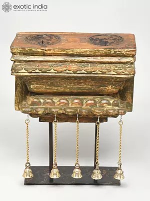 15" Designer Wooden Showpiece with Candle Stand | Home Decor