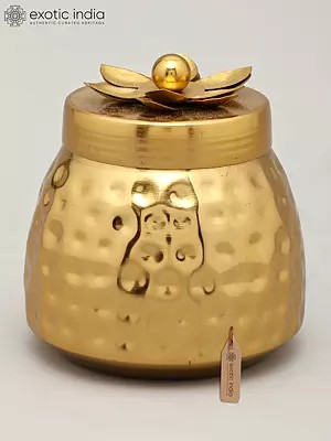 4" Small Designer Kitchen Jar/Container | Brass Item